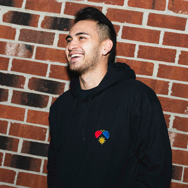 Embroidered black clearance hoodie